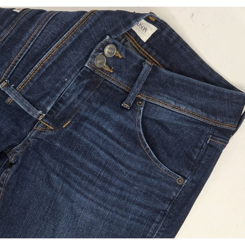 Hudson Collin Skinny Ankle Jeans Womens 28 Blue Dark Wash Mid Rise 28x27 Flap